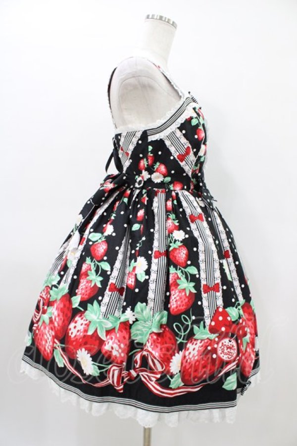 画像3: Angelic Pretty / 摘みたていちごジャンパースカートSet Free ブラック H-26-03-14-015-AP-OP-NS-ZH (3)