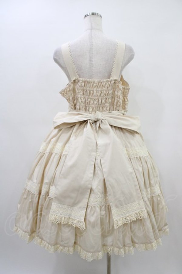 画像2: metamorphose / 【プラスサイズ】木漏れ日のトロイメライ ティアードジャンパースカート プラスサイズ 生成り H-26-03-14-017-ME-OP-NS-ZH (2)