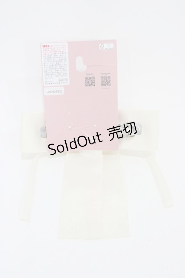 画像2: m petit by misako / TT*AMリボンバレッタ  オフ H-26-03-14-002-LO-AC-NS-ZH (2)