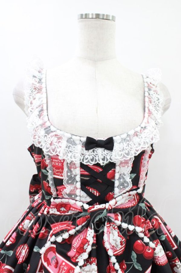 画像4: Angelic Pretty / Cherry Jam Labelジャンパースカート Free ブラック H-26-03-14-024-AP-OP-NS-ZH (4)