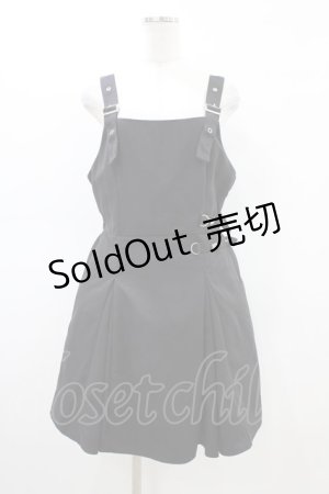 画像: NieR Clothing / クロス刺繍ジャンパースカート  ブラック H-26-03-15-029-PU-OP-KB-ZH