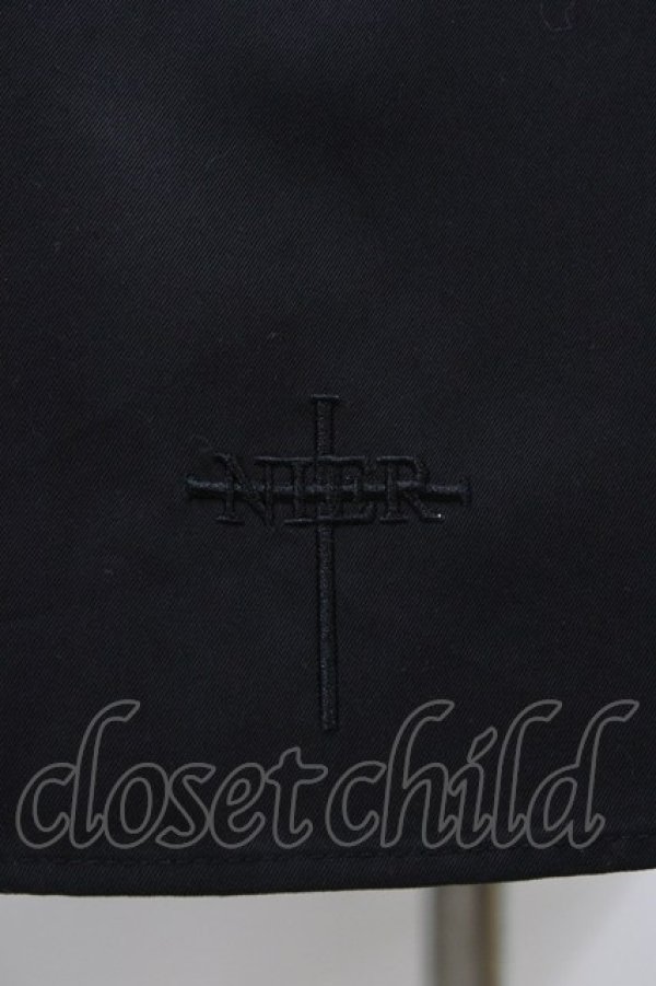 画像3: NieR Clothing / クロス刺繍ジャンパースカート  ブラック H-26-03-15-029-PU-OP-KB-ZH (3)