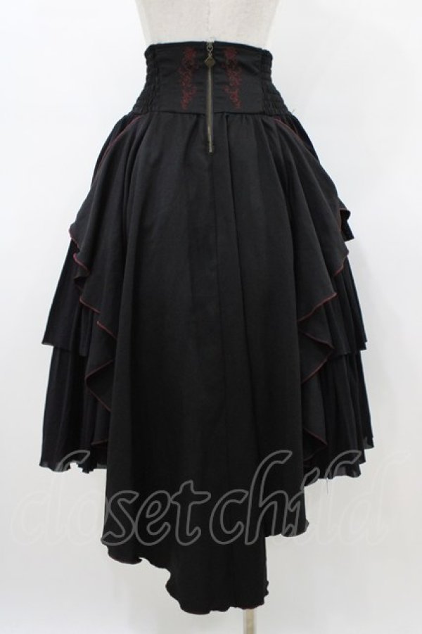 画像2: Ozz oneste / 鳳凰イレギュラーフリルスカート  黒×赤 H-26-03-15-031-OO-SK-KB-ZH (2)