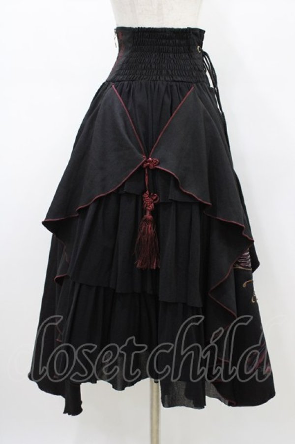 画像3: Ozz oneste / 鳳凰イレギュラーフリルスカート  黒×赤 H-26-03-15-031-OO-SK-KB-ZH (3)