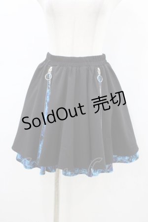 画像: NieR Clothing / ZIPスカート  黒×青 H-26-03-15-035-PU-SK-KB-ZH