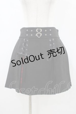 画像: DARK IN LOVE / Punk rock high waist pleated hiding red plaid mini skirt L ブラック H-26-03-15-036-PU-SK-KB-ZH
