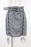 画像1: NieR Clothing / ダブルベルトミニスカート  グレー H-26-03-15-037-PU-SK-KB-ZH (1)