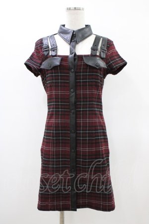 画像: KILL STAR / チェックシャツワンピース M ボルドー×ブラック H-26-03-15-039-SL-OP-KB-ZH