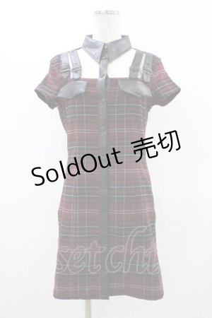 画像: KILL STAR / チェックシャツワンピース M ボルドー×ブラック H-26-03-15-039-SL-OP-KB-ZH