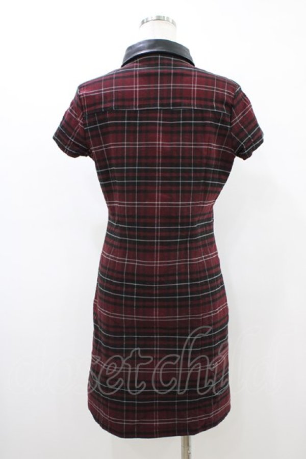 画像2: KILL STAR / チェックシャツワンピース M ボルドー×ブラック H-26-03-15-039-SL-OP-KB-ZH (2)