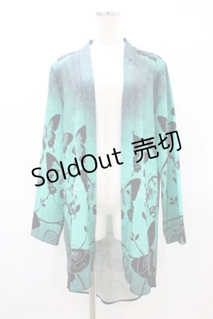 画像: NieR Clothing / プリント羽織  グリーン H-26-03-15-042-PU-TO-KB-ZH