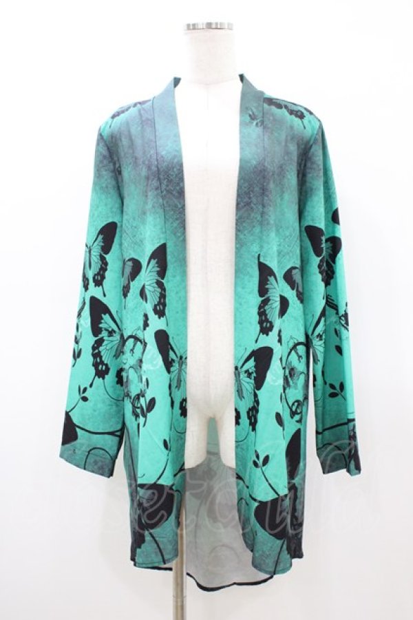 画像1: NieR Clothing / プリント羽織  グリーン H-26-03-15-042-PU-TO-KB-ZH (1)