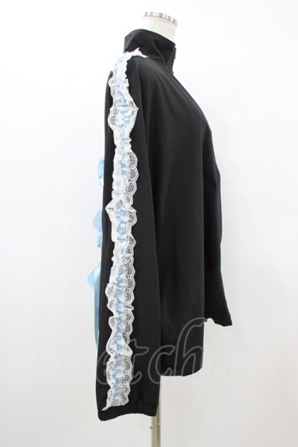 画像3: NieR Clothing / レースフリルZIP OUTER  黒×サックス H-26-03-15-046-PU-JA-KB-ZH (3)