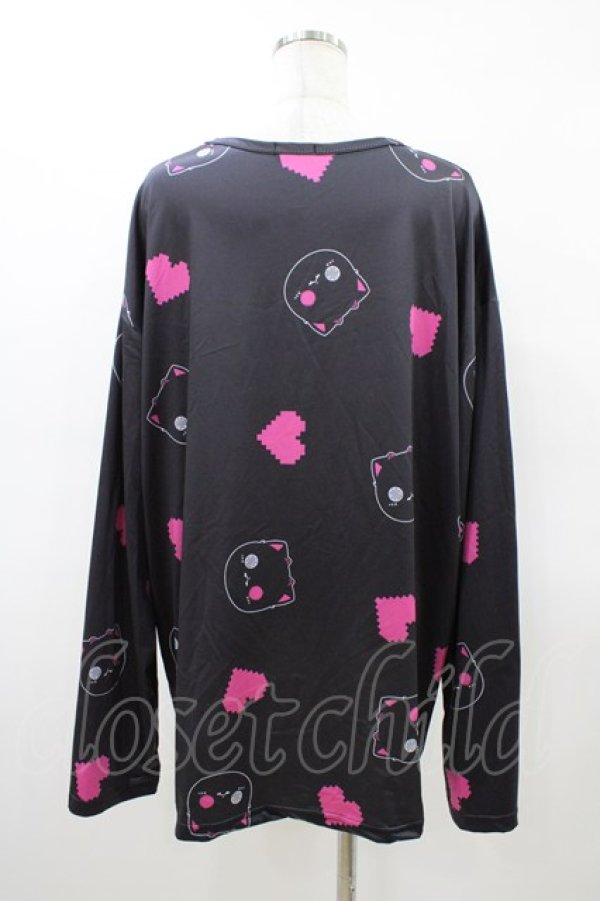 画像2: NieR Clothing / プリントLONG CUTSEW  ブラック×ピンクシエル H-26-03-15-050-PU-TO-KB-ZH (2)