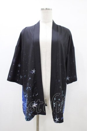 画像: NieR Clothing / プリント半袖羽織  黒 H-26-03-15-051-PU-TO-KB-ZH