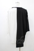 画像2: LISTEN FLAVOR / ツートンベショルダーリングアシメトップス  ブラック×ホワイト H-26-03-15-052-PU-TO-KB-ZH (2)