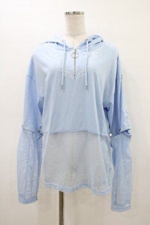 画像: LISTEN FLAVOR / デビルハート2WAYメッシュ切替パーカー  ライトブルー H-26-03-15-053-PU-TO-KB-ZH