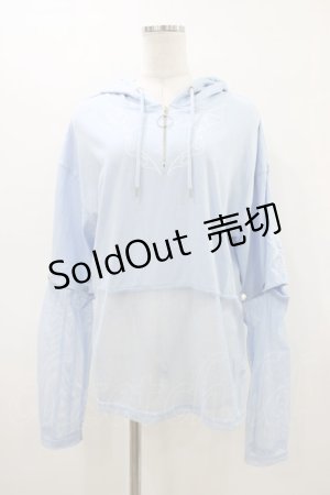 画像: LISTEN FLAVOR / デビルハート2WAYメッシュ切替パーカー  ライトブルー H-26-03-15-053-PU-TO-KB-ZH