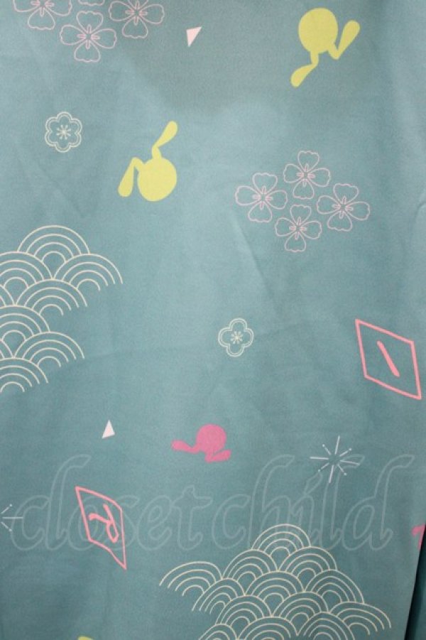 画像3: NieR Clothing / 総柄ZIPパーカー  グリーン H-26-03-15-054-PU-TO-KB-ZH (3)