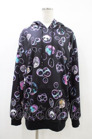 画像: NieR Clothing / 防寒プリントプルパーカー  黒 H-26-03-15-058-PU-TO-KB-ZH