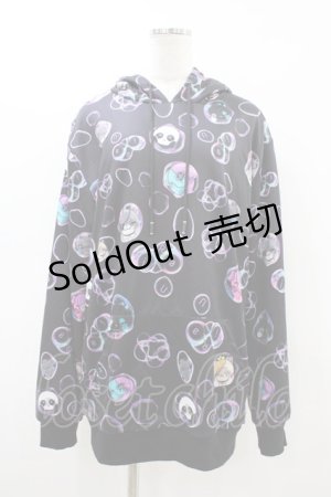 画像: NieR Clothing / 防寒プリントプルパーカー  黒 H-26-03-15-058-PU-TO-KB-ZH