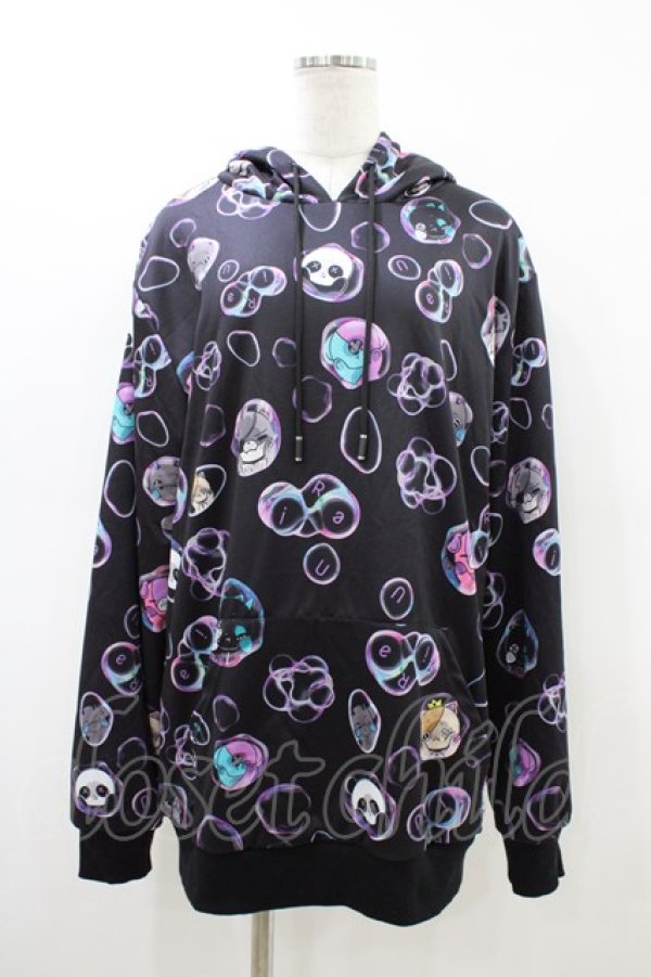 画像1: NieR Clothing / 防寒プリントプルパーカー  黒 H-26-03-15-058-PU-TO-KB-ZH (1)
