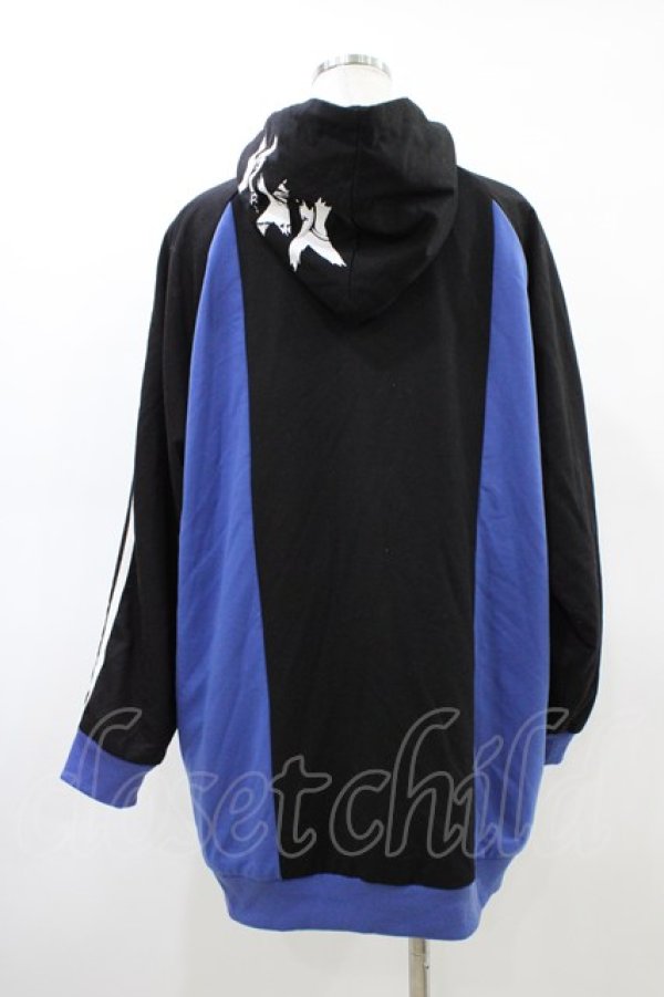 画像2: NieR Clothing / 防寒フードブルゾン  黒×青 H-26-03-15-059-PU-JA-KB-ZH (2)