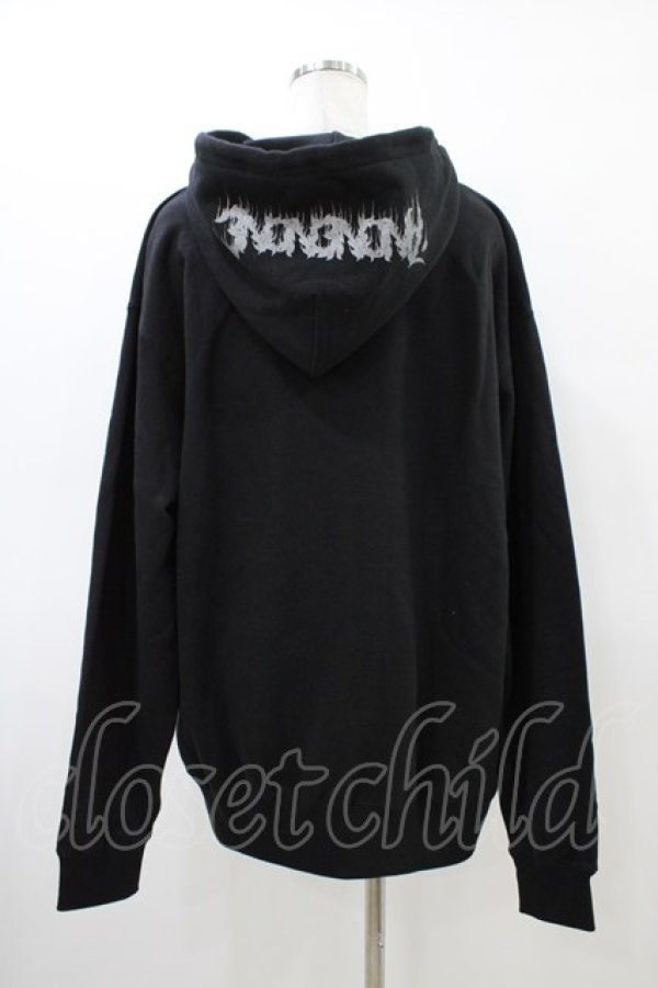 画像2: anonenone / プリントフードZIPパーカー  ブラック H-26-03-15-060-PU-TO-KB-ZH (2)