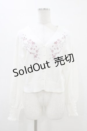 画像: axes femme / SAKURA刺繍ショートカーディガン Free オフ H-26-03-15-1037-AX-TO-NS-ZH