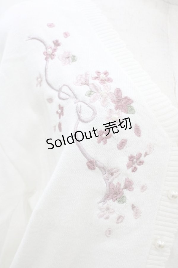 画像3: axes femme / SAKURA刺繍ショートカーディガン Free オフ H-26-03-15-1037-AX-TO-NS-ZH (3)