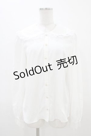画像: Secret Honey / レース配色襟ブラウス Free オフ H-26-03-15-1041-CA-BL-NS-ZH