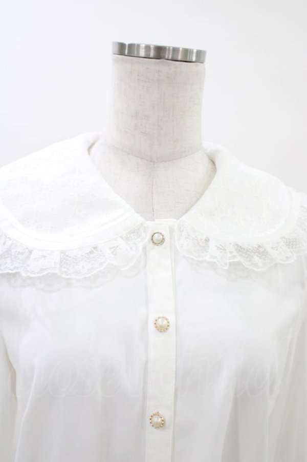 画像3: Secret Honey / レース配色襟ブラウス Free オフ H-26-03-15-1041-CA-BL-NS-ZH (3)