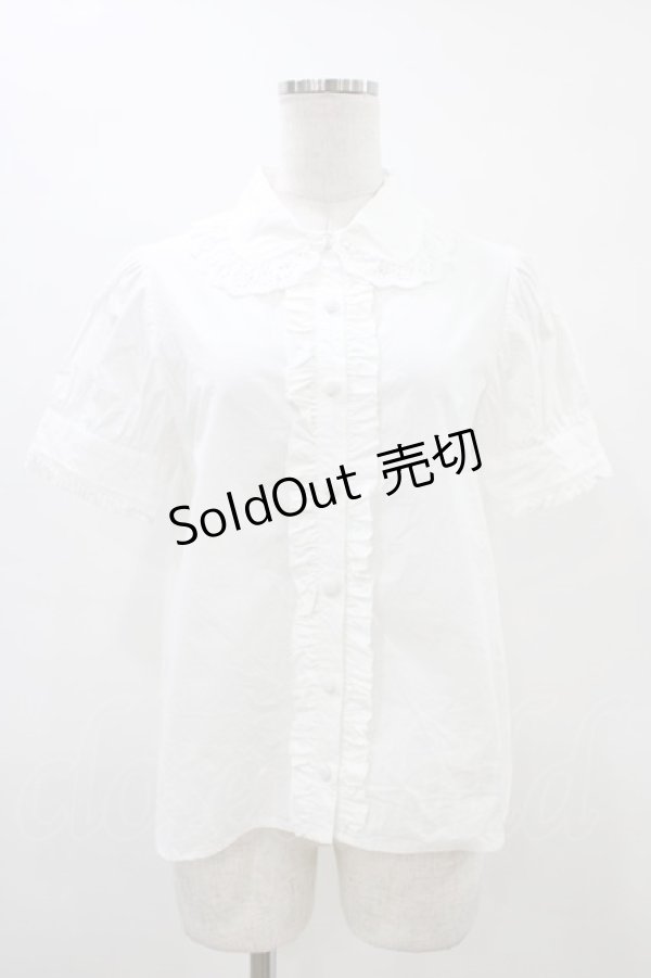 画像1: Ank Rouge / 丸襟ブラウス M オフ H-26-03-15-1042-CA-BL-NS-ZH (1)