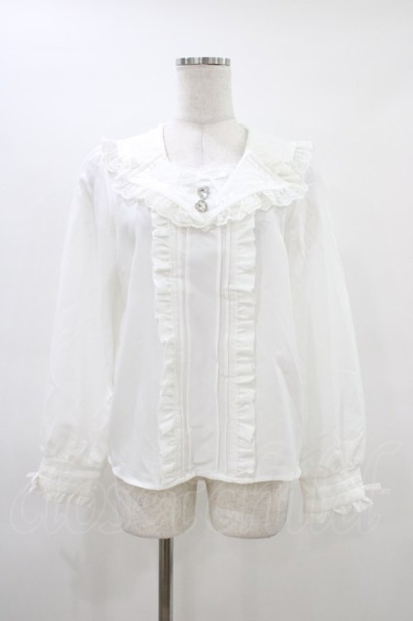 画像1: DearMyLove / 推しリボンテーラードセーラー襟ブラウス M オフ H-26-03-15-1043-EL-BL-NS-ZH (1)