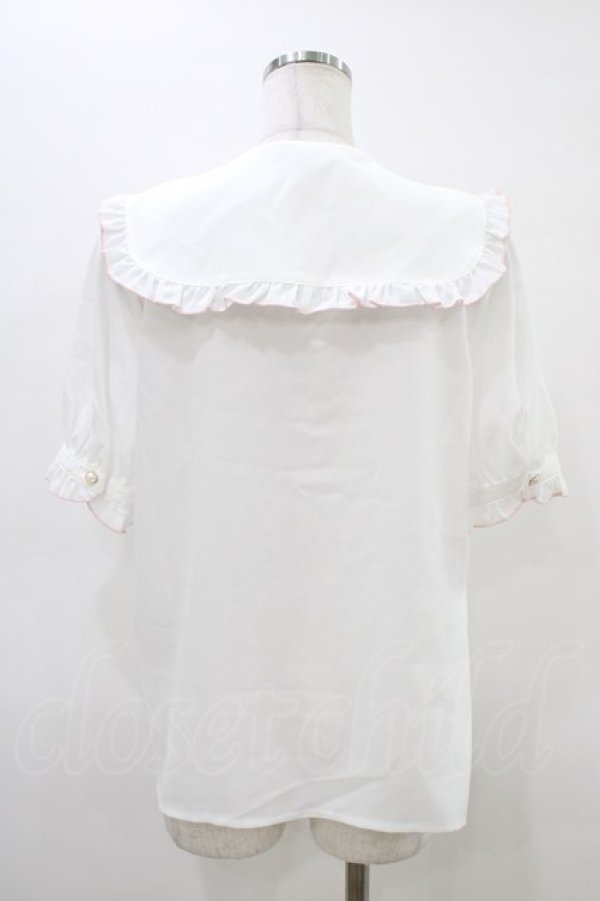 画像2: Amavel / バイカラーメローフリルブラウス Free オフ H-26-03-15-1044-CA-BL-NS-ZH (2)