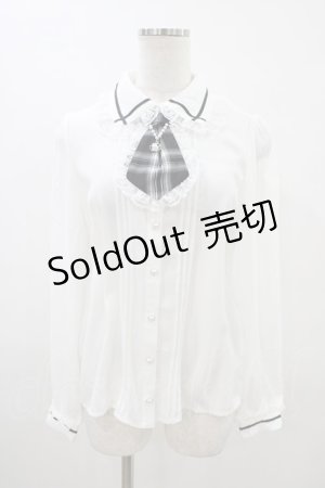 画像: Secret Honey / ネクタイ付き配色ラインブラウス Free オフ H-26-03-15-1047-CA-BL-NS-ZH