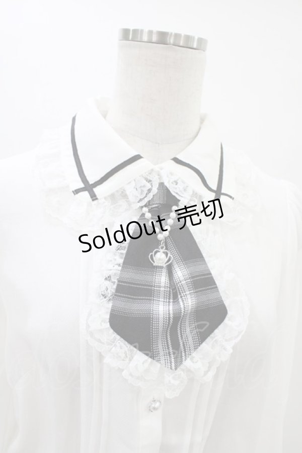 画像3: Secret Honey / ネクタイ付き配色ラインブラウス Free オフ H-26-03-15-1047-CA-BL-NS-ZH (3)