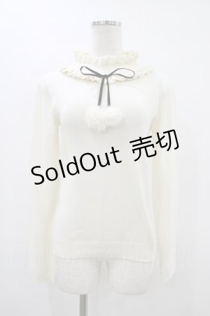 画像: Ank Rouge / ポンポンフリルニット M オフ H-26-03-15-1050-CA-TO-NS-ZH