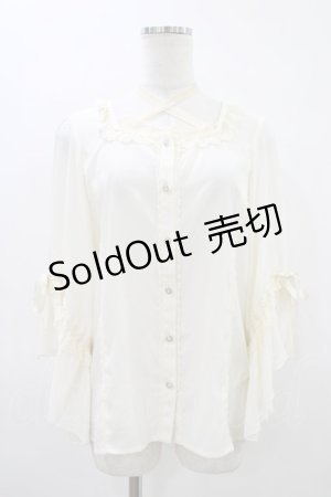 画像: axes femme kawaii / はしごレース使いフレアスリーブブラウス M アイボリー H-26-03-15-1051-AX-BL-NS-ZH