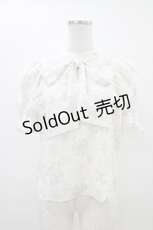 画像: evelyn / 肩フリル花柄ブラウス Free オフ H-26-03-15-1052-LO-BL-NS-ZH
