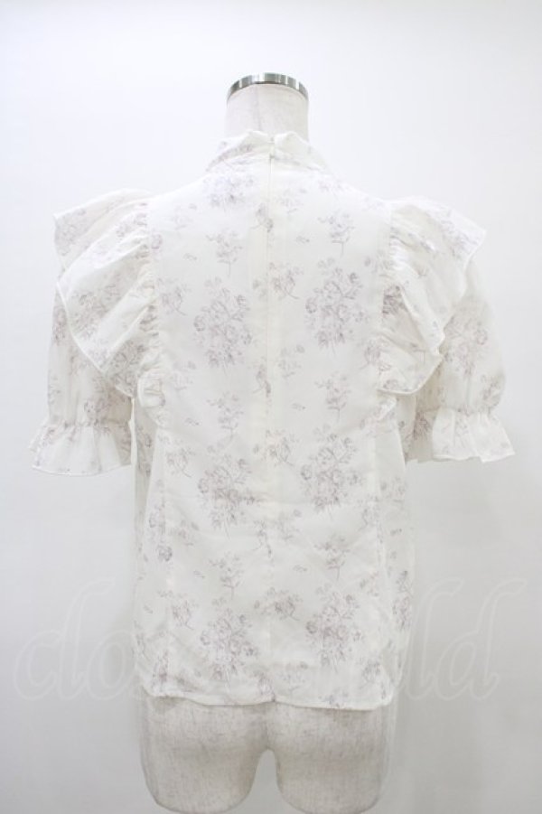 画像2: evelyn / 肩フリル花柄ブラウス Free オフ H-26-03-15-1052-LO-BL-NS-ZH (2)