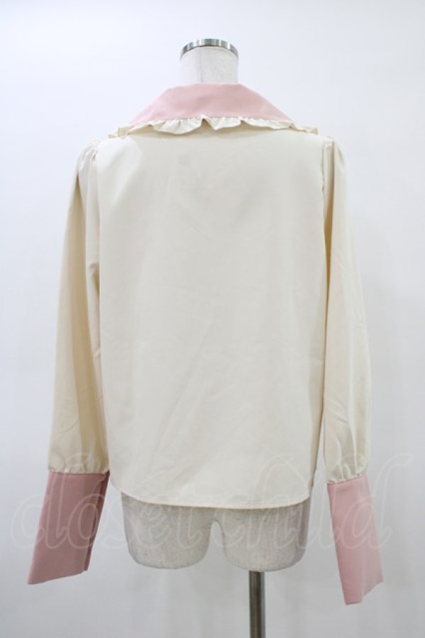 画像2: CHIP CLIP / 五月アイ/Cheese Bear/AIピンタックブラウス L アイボリー×ピンク H-26-03-15-1055-PU-BL-YZ-ZH (2)