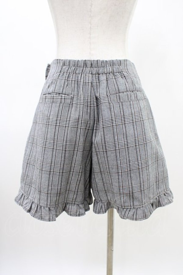 画像2: Ank Rouge / チェックフリルパンツ M ブラック H-26-03-15-1002-CA-PA-NS-ZH (2)