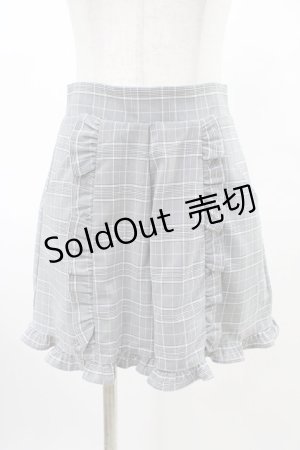画像: Honey Cinnamon / チェックフリルパンツ Free グレー H-26-03-15-1003-LO-PA-NS-ZH