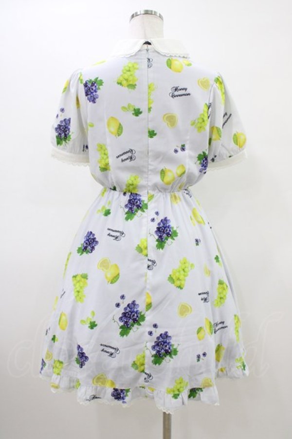 画像2: Honey Cinnamon / フルーツプリントワンピース Free サックス H-26-03-15-1020-LO-OP-NS-ZH (2)