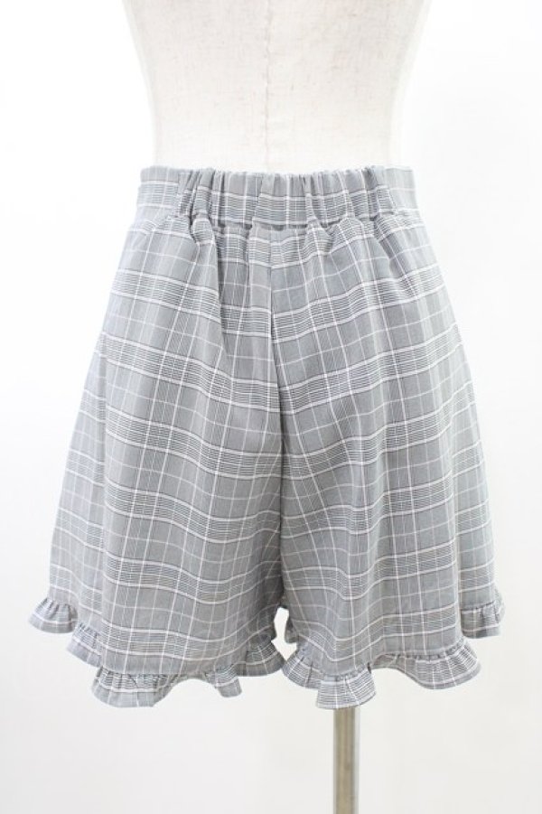 画像2: Honey Cinnamon / チェックフリルパンツ Free グレー H-26-03-15-1003-LO-PA-NS-ZH (2)