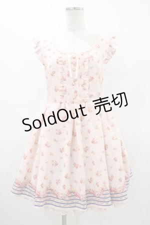 画像: LIZ LISA / 裾ボーダー花柄ワンピース Free ピンク H-26-03-15-1026-LO-OP-NS-ZH