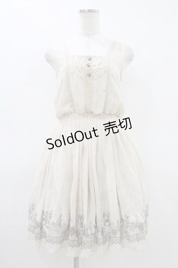 画像1: axes femme / メルヘン柄ノースリチュニ M アイボリー H-26-03-15-1027-AX-OP-NS-ZH (1)