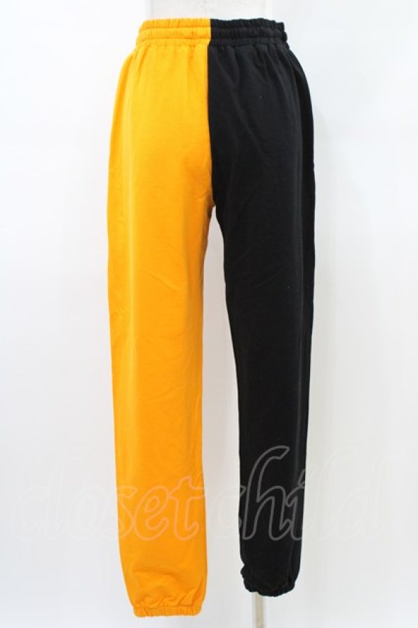 画像2: NieR Clothing / TWO-TONE SWEAT PANTS  黒×オレンジ H-26-03-15-008-PU-PA-KB-ZH (2)