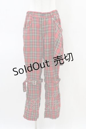 画像: ACDC RAG / フラップ付タータンチェックパンツ  レッド H-26-03-15-010-PU-PA-KB-ZH